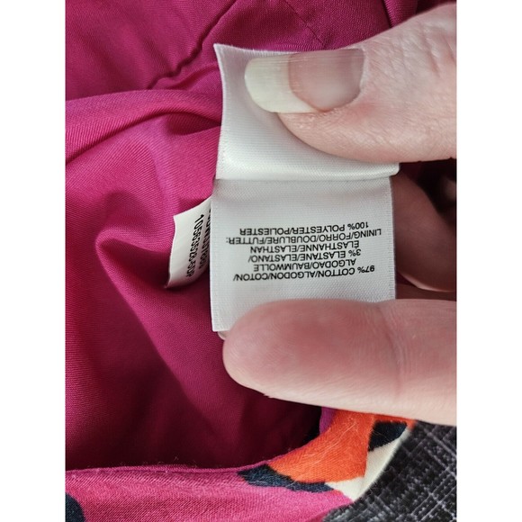 Anne Klein 18W Red Pink Navy Wave Stripe A Line Flare dress Work Cocktail - Picture 6 of 9